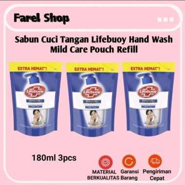 Sabun Cuci Tangan Lifebuoy Hand Wash Mild Care Pouch Refill 180ml 3 Pc