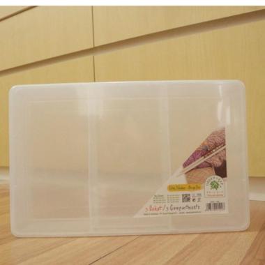 KOTAK PERKAKAS BESAR 3 SEKAT STORAGE BOX PLASTIK REIKO GREEN LEAF 1420