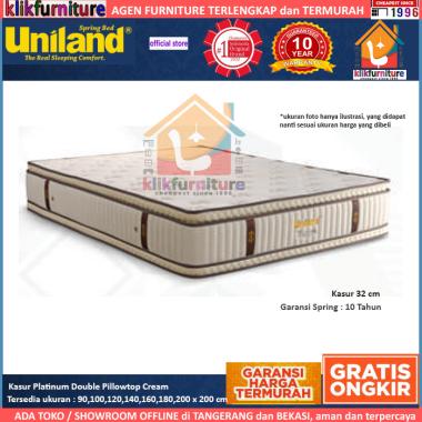 Kasur / Matras Platinum Double Pillowtop Uniland Springbed - Cream 140 x 200