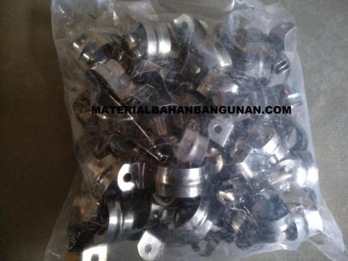 Klem Pipa Stainless M16 Saddle Clamp Penjepit Tiang 3/8 Inch 100 buah