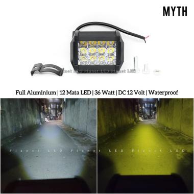 MYTH Lampu Tembak Sorot CWL 12 Mata LED 2 Warna Putih Kuning 5 Mode - 3 MODE 3 MODE