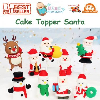 Hiasan Kue Natal Santa Snowman Cake Topper Christmas Pohon Natal Xmas Decoration Christmas Tree Wrea
