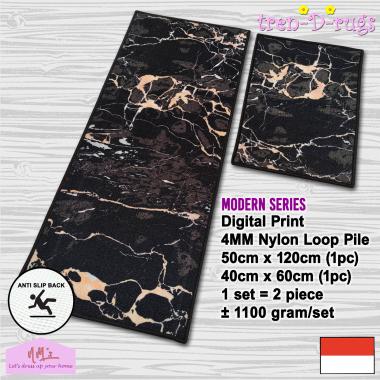 Tren-D-rugs Keset kaki digital print dapur panjang lorong anti slip murah kitchen mat 1 set isi 2 pc