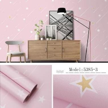 Wallpaper Dinding Sticker BOBI - Motif Bintang Jatuh 10m x 45cm - Ufo Abu Hitam