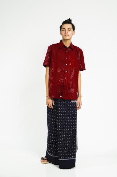 Sejauh Mata Memandang Kemeja Lengan Pendek Ombak Laut Merah XXL