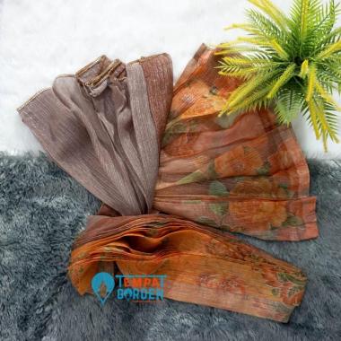 Gorden Vitrase, Daleman Gorden, Minimalis Motif AM Mas Batik Coklat