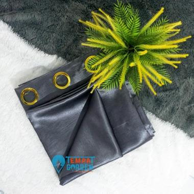 Gorden Jendela, Gorden Pintu, Gorden Polos Motif Serat Salur Abu-abu