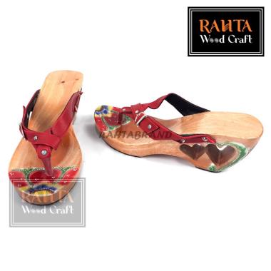 SKR23 Sandal kelim wedges love jepit 38 HITAM