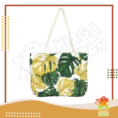 NA Tas Bahu Kanvas Tali Macrame / Tas Bahu Bahan Kanvas Wanita / Shoulder Bag / Tote bag Kanvas Tali