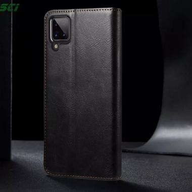 FLIP COVER KULIT SAMSUNG M22 FLIP CASE DOMPET KULIT ORIGINAL Hitam