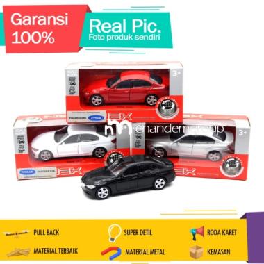 Welly Diecast Miniatur Mainan Mobil BMW 335i Metal Pullback Putih