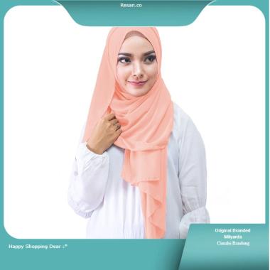 Pashmina Ceruti Baby Doll kerudung pasmina jilbab Syari ORIGINAL Milyarda Hijab rs.co peach