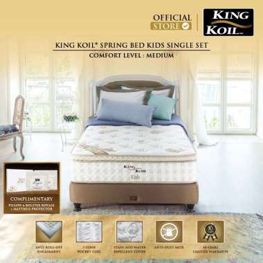 King Koil Kids Single Set - Kasur Spring Bed [Full Set] 120 x 200 white