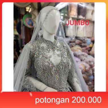 Baju pakaian gaun pengantin pernikahan wanita gown dress wedding dress mekar muslim perempuan hijab