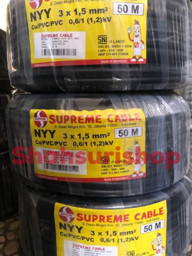 KABEL SUPREME NYY 3x1,5 MM HITAM KAWAT 50M 50 M METER