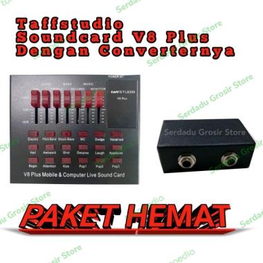 Soundcard Bluetooth V8 Plus Dengan Converter Soundcard Hemat type Taffstudio V8+
