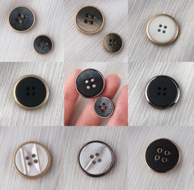 Kancing Baju 4 Lubang LUSINAN | Grosir Kancing Pria Wanita Unik Mewah Logan White 15mm