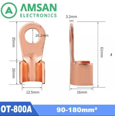 Skun OT 250A 300A 400A 500A 600A 800A 1000A Sepatu Kabel Terminal CU 800A