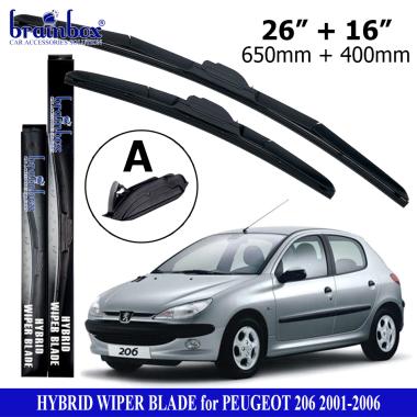 HIGH QUALITY Brainbox Hybrid Wiper Mobil Peugeot 206 2001-2006 Windshield