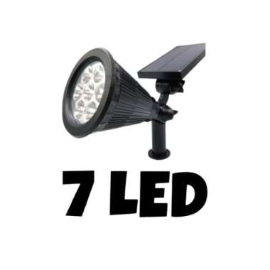 Lampu Taman Solar Tancap 7 Led Sorot Tenaga Surya Sensor Matahari Kuning