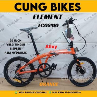 Sepeda Lipat 20 Inch Element Ecosmo 7/8 Speed Shimano rem Hidroulic