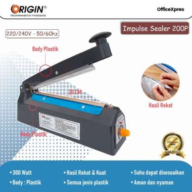 Alat Pres Plastik 200 / Alat Perekat Plastik / Impulse Sealer 20 CM / Mesin Press Plastik Origin