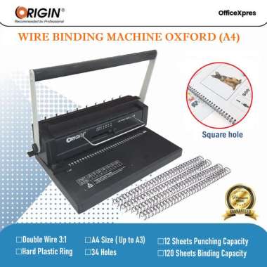 Mesin Jilid Spiral Kawat A4 3:1 / Mesin Binding Body Besi ORIGIN Oxford