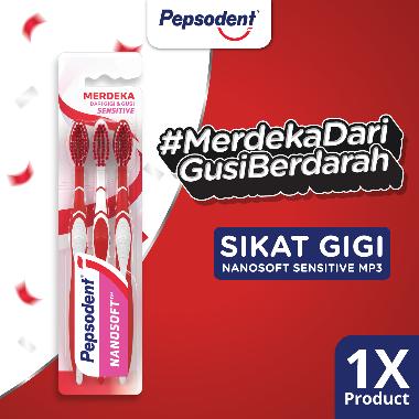 Pepsodent Nano Soft Sensitive Sikat Gigi Multipack [3 Pcs]
