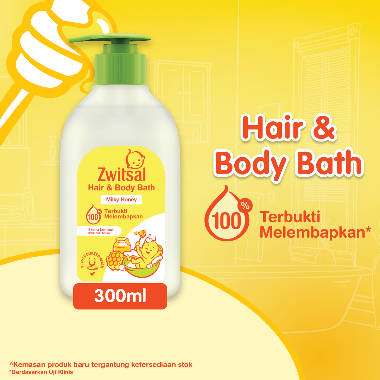 Zwitsal Baby Milky Bath Natural Milky Honey [300 mL]