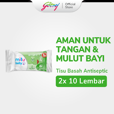[BUY 1 GET 1] - Mitu Baby Antiseptic Wipes Refreshing Lime Tisu Basah Bayi 10 Sheets