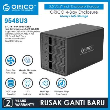 ORICO 9548U3 HDD Enclosure with SuperSpeed USB 3.0 [4 Bay/3.5 Inch] Black
