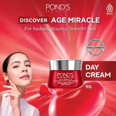 Pond's Age Miracle Hexyl Retinol Niacinamide Day Cream 9gr (Mencerahkan Kulit dalam 7 hari dengan 10x kekuatan Anti Aging Terbaik)
