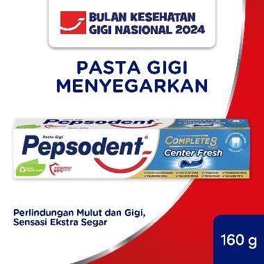Promo Harga Pepsodent Pasta Gigi Complete 8 Actions Center Fresh 160 gr - Blibli