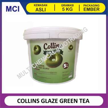 COLLINS DIP GLAZE 5 KG - TOPPING DONAT PISANG NUGGET- MATCHA GREEN TEA