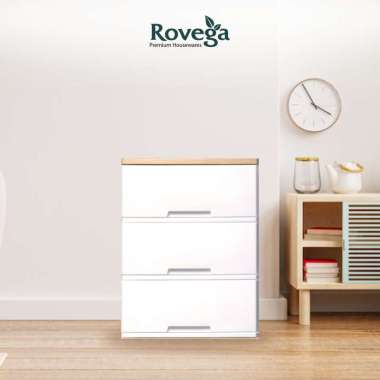 Rovega Lemari Laci Plastik / Kabinet Magnum 3 Susun Food Grade CMG-330 White White