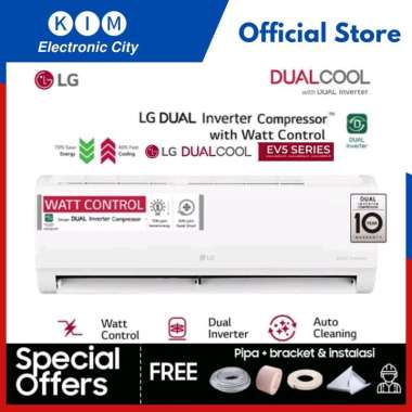 AC LG INVERTER T05EV5 0.5 PK 495W 5.000 BTU DUAL INVERTER DUAL COOL TURBO COOLING R32 [GARANSI RESMI