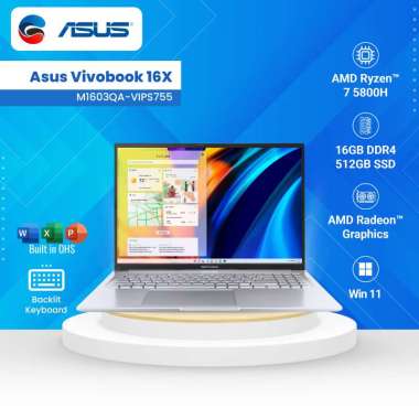 ASUS Laptop M1603QA-VIPS755 AMD Ryzen 7 5800H 16GB 512GB Win 11