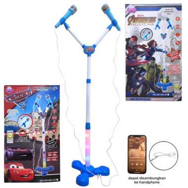 Double MICROPHONE LOL spiderman mainan anak microphone double DOUBLE MIC COWO
