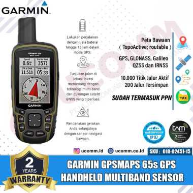 GARMIN GPSMAPS 65s GPS 65s GPS HANDHELD MULTIBAND SENSOR GARANSI RESMI TAM