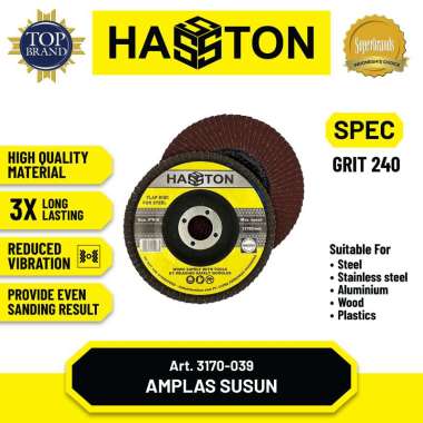 Hasston Amplas Flap Disc 4" / Mata Gerinda Amplas Susun (3170) Grid A 240