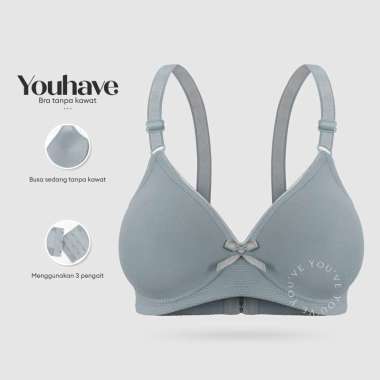 You've ( You Have ) BH Bra Wanita BH Tanpa Kawat Busa Tipis Motif Garis Beha Perempuan Women Woman R