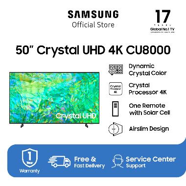 Samsung Smart TV 50 inch Crystal UHD CU8000 dengan Dynamic Crystal Color - UA50CU8000KXXD