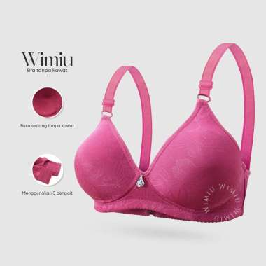 Wimiu BH Bra Wanita BH Tanpa Kawat Busa Tipis Motif Garis Jaring Beha Women Woman Cewe Perempuan Rem