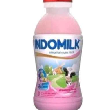 Promo Harga Indomilk Susu Cair Botol Stroberi 190 ml - Blibli