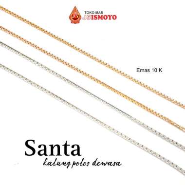 Kalung Emas Polos Santa Pria / Wanita J5 Ismoyo Warna Gold , Berat 3 gr