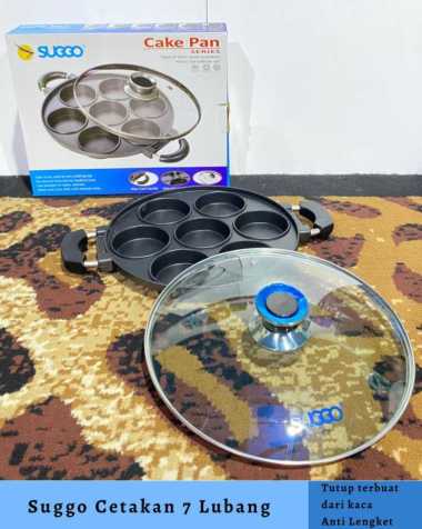 cetakan kue 7 8 12 lubang + tutup kaca Datar cake pan 7 lubang