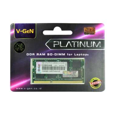 RAM V-GeN DDR3 8GB PC12800 1600mhz VGeN Memory Laptop Sodimm Platinum HIJAU