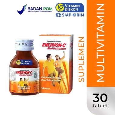 Enervon C 500 Mg 30 Tablet | Suplemen Multivitamin Dan Kekebalan Tubuh, Vitamin C Dan B Kompleks
