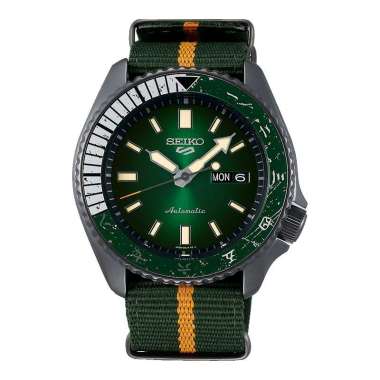 Jam Tangan Pria Seiko 5 Sports SRPF73K1 Naruto & Boruto Rock Lee Model Dual Tone Nylon Strap Limited