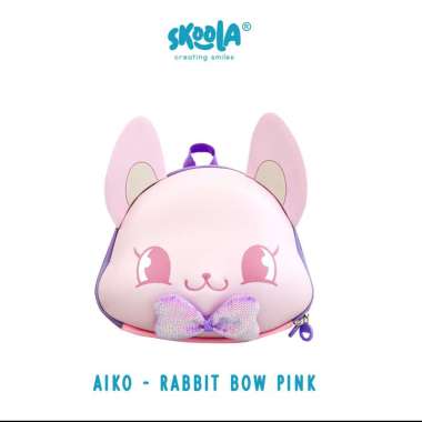 Skoola Tas Sekolah Anak Perempuan PAUD Ransel Kelinci Rabbit - Aiko RABBIT BOW PINK